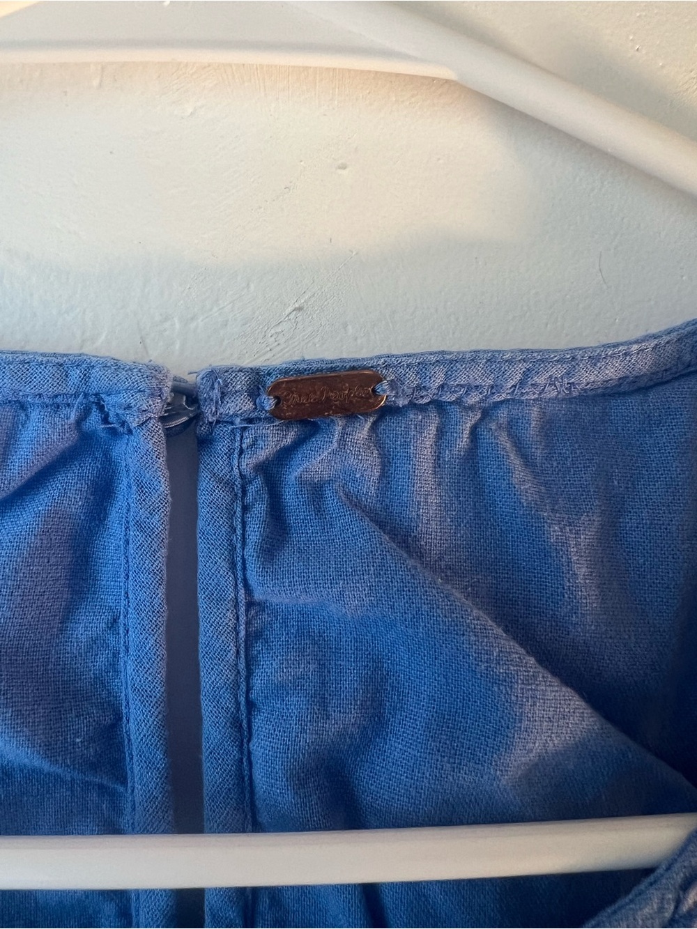 Free People Blue Embroidered Tie-Side Camisole - Picture 3 of 8